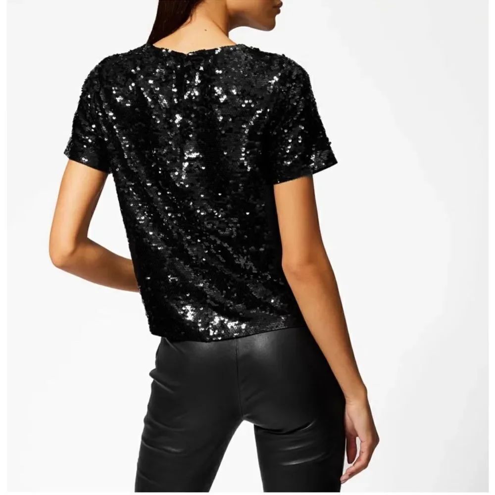 Michael Kors Black Sequins Top/Blouse(Size XS) - Picture 2 of 8